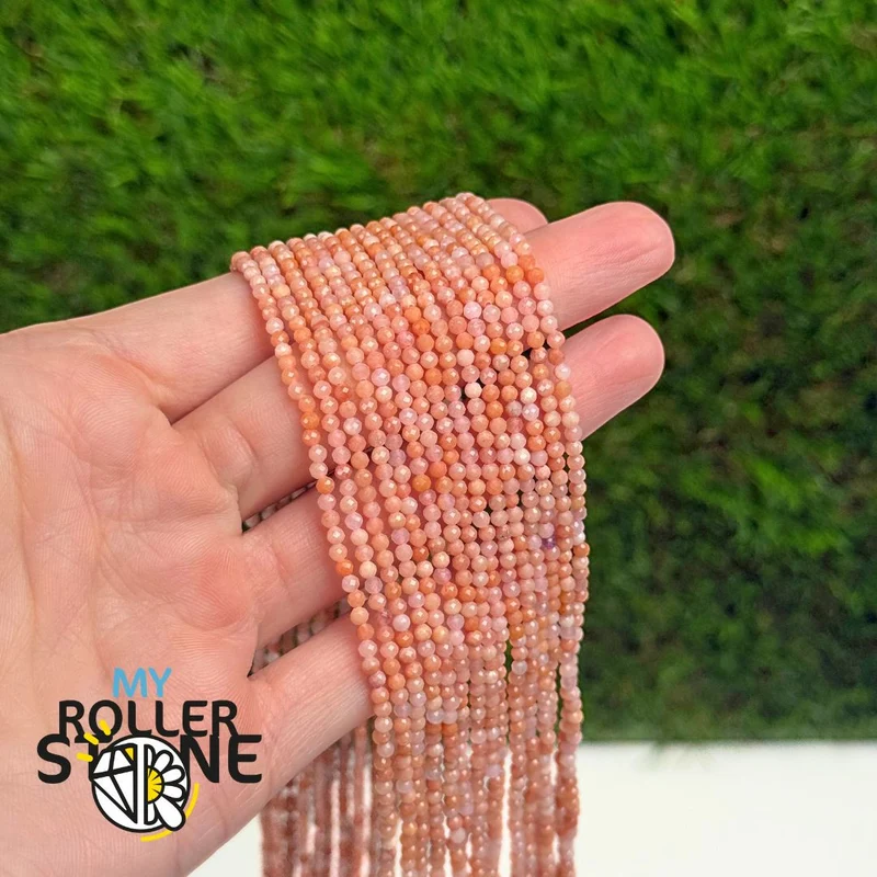 2MM Rosa Aventurin Facettenperle