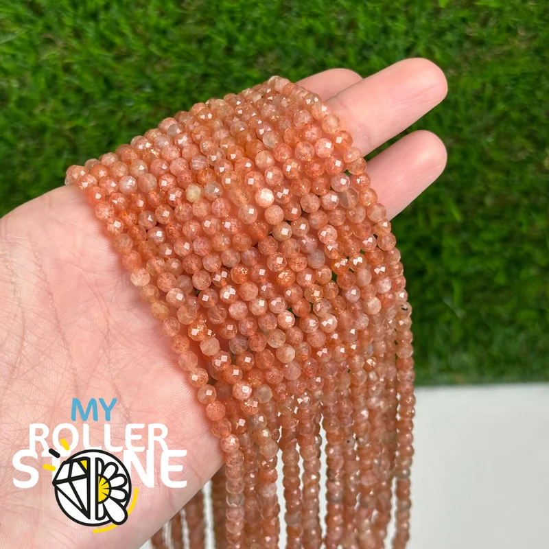 Facettierte Sonnensteinperle 5A