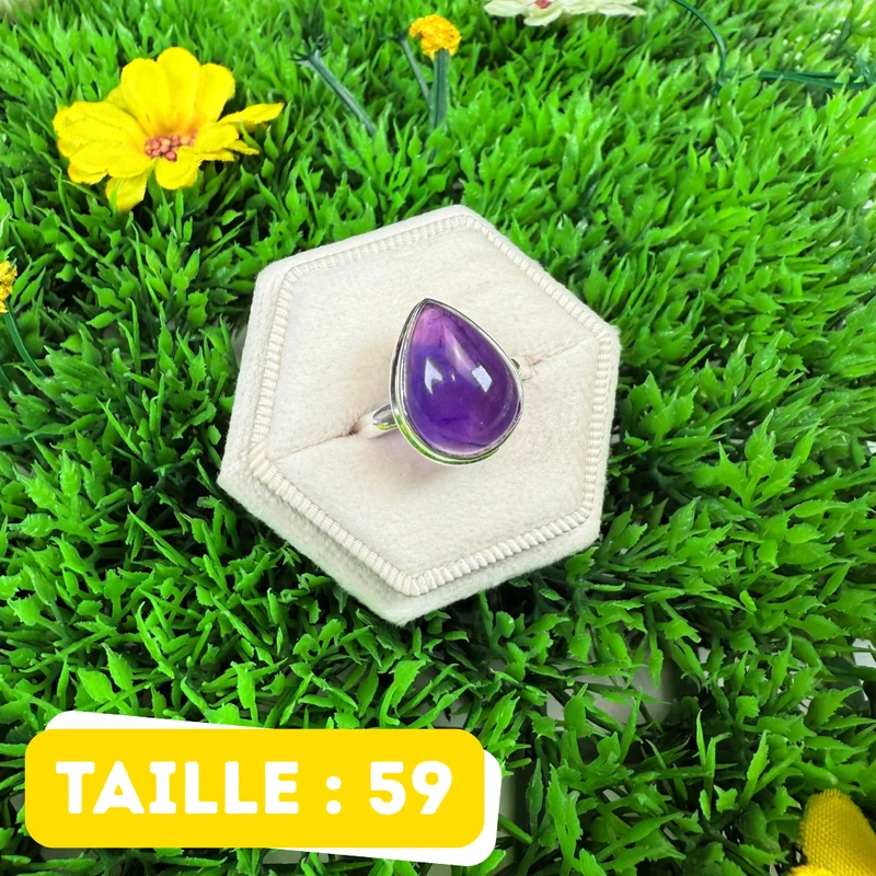 925 Silber Amethyst Ring #210