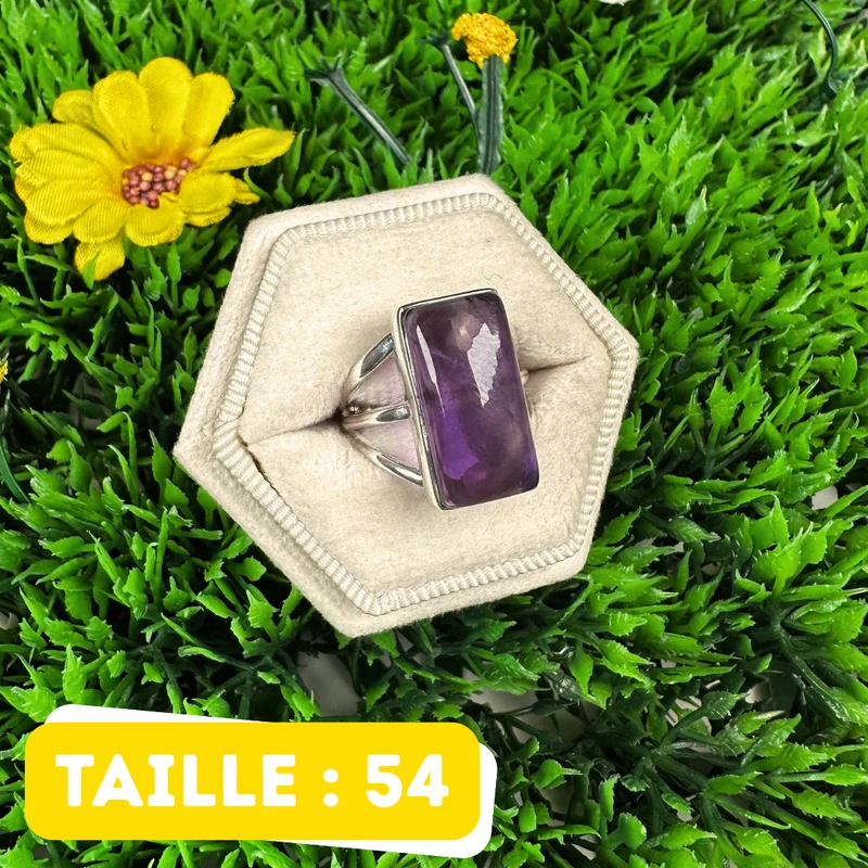 925 Silber Amethyst Ring #206