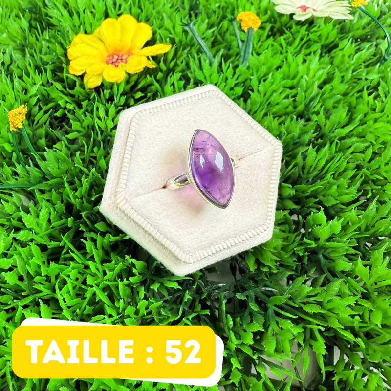 925 Silber Amethyst Ring #202