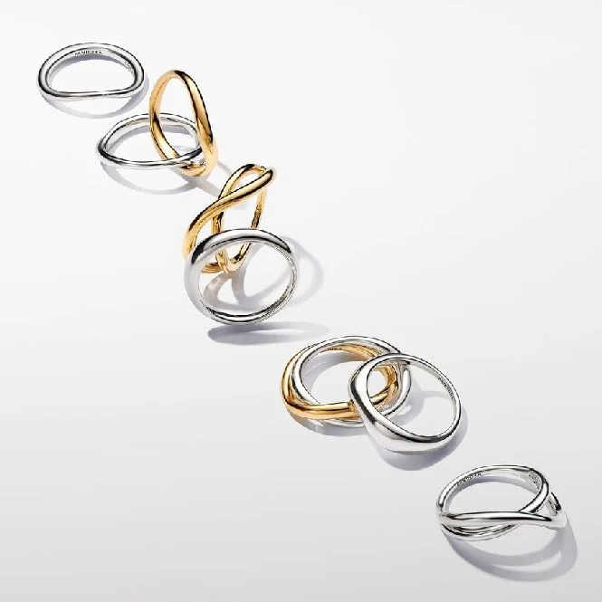 Organically Shaped Stacking Rings, Size 56