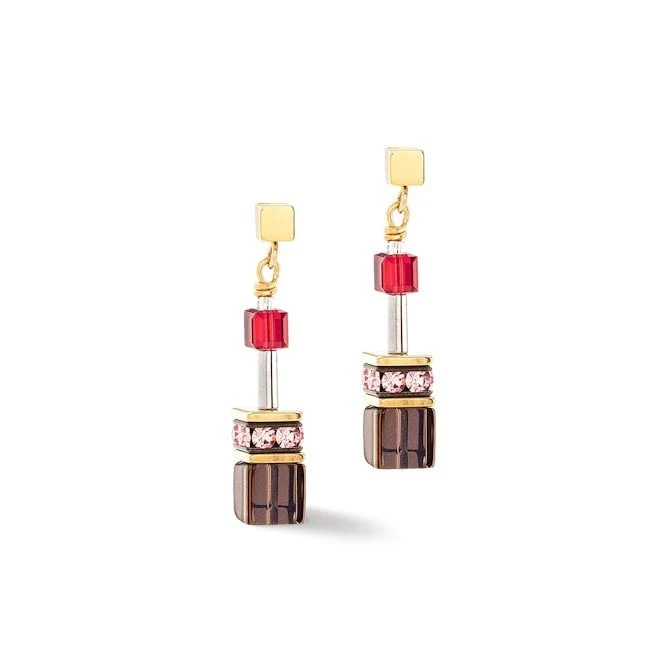 GeoCUBE Iconic Precious Energy Earrings in Gold & Multicolours