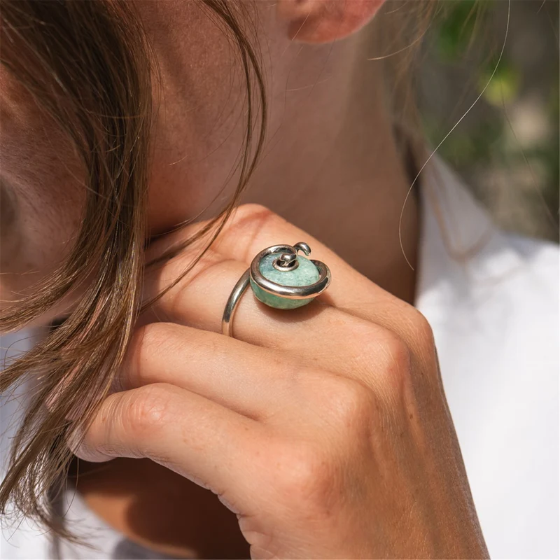 Amazonit Liebesranken Fantasy Ring