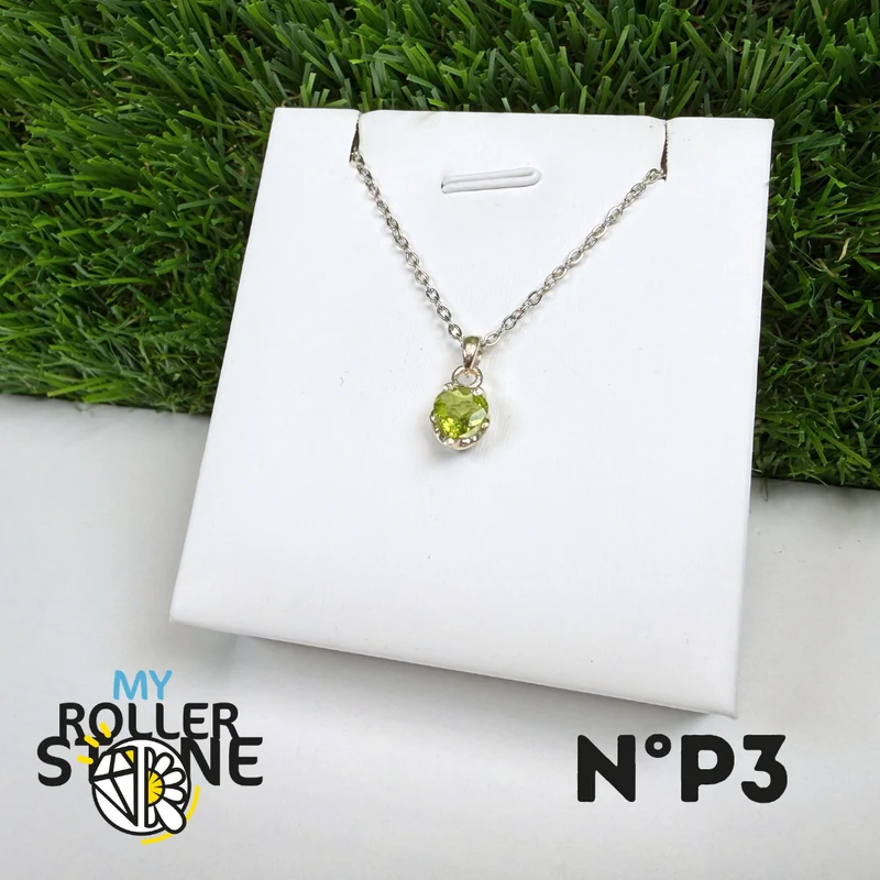 Anhänger aus brasilianischem Peridot, 925er Sterlingsilber #3