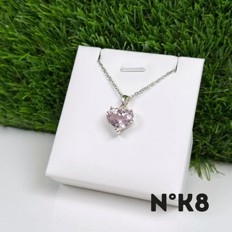Kunzit-Anhänger, Edelsteinqualität, 925er Sterlingsilber
