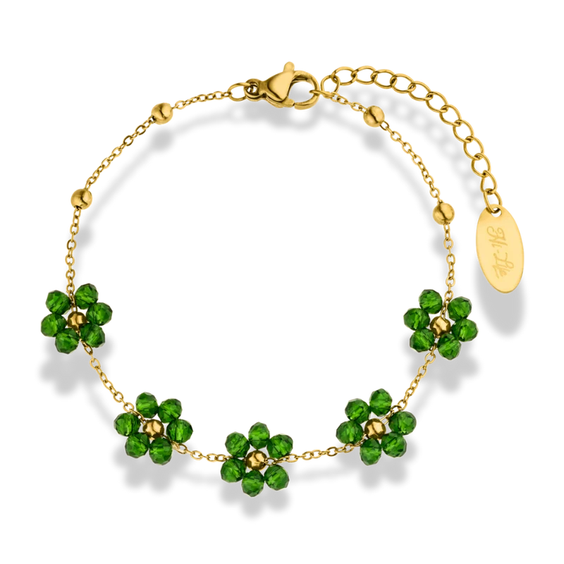 Emerald Flower Armband 18K Vergoldet