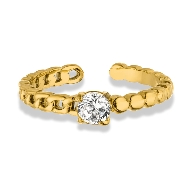 Elegance Lock Ring 14K Vergoldet