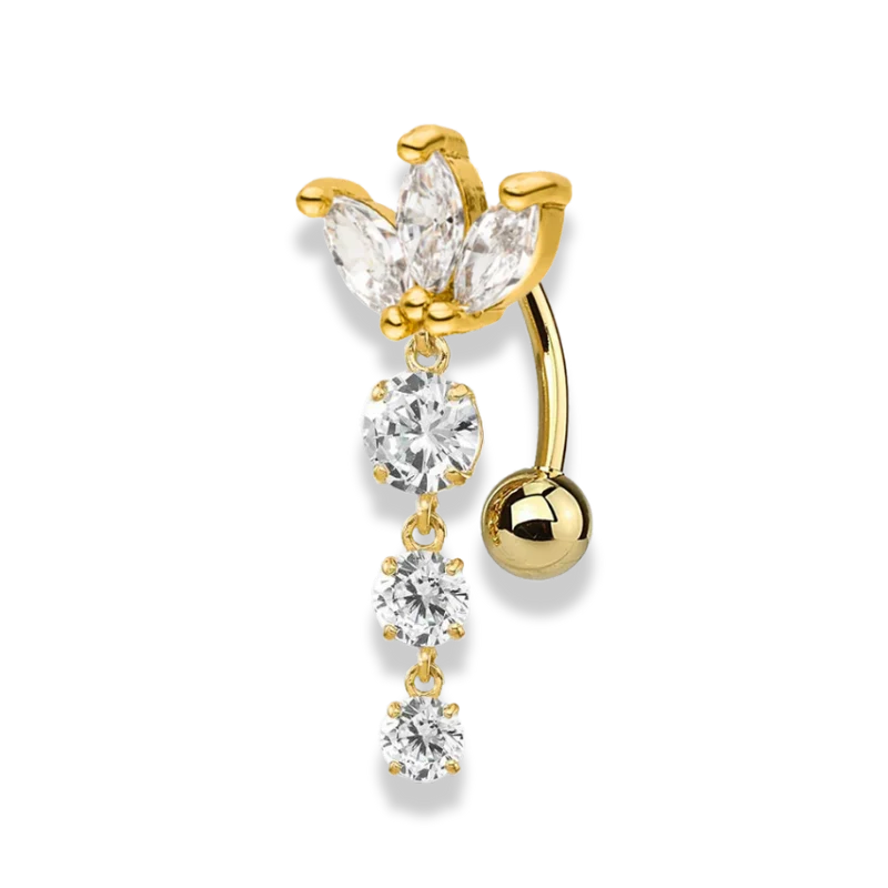 Lotus Elegance Belly Piercing - Titan