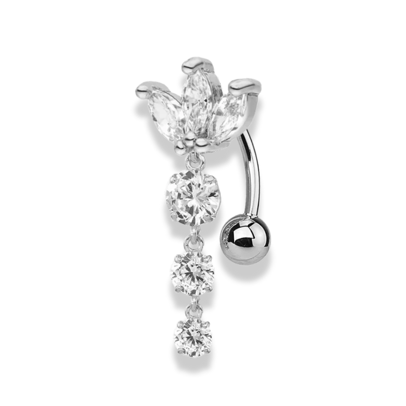 Lotus Elegance Belly Piercing - Titan
