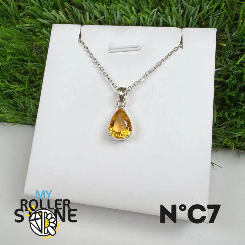 Anhänger aus brasilianischem Citrin, 925er Sterlingsilber Nr. 7