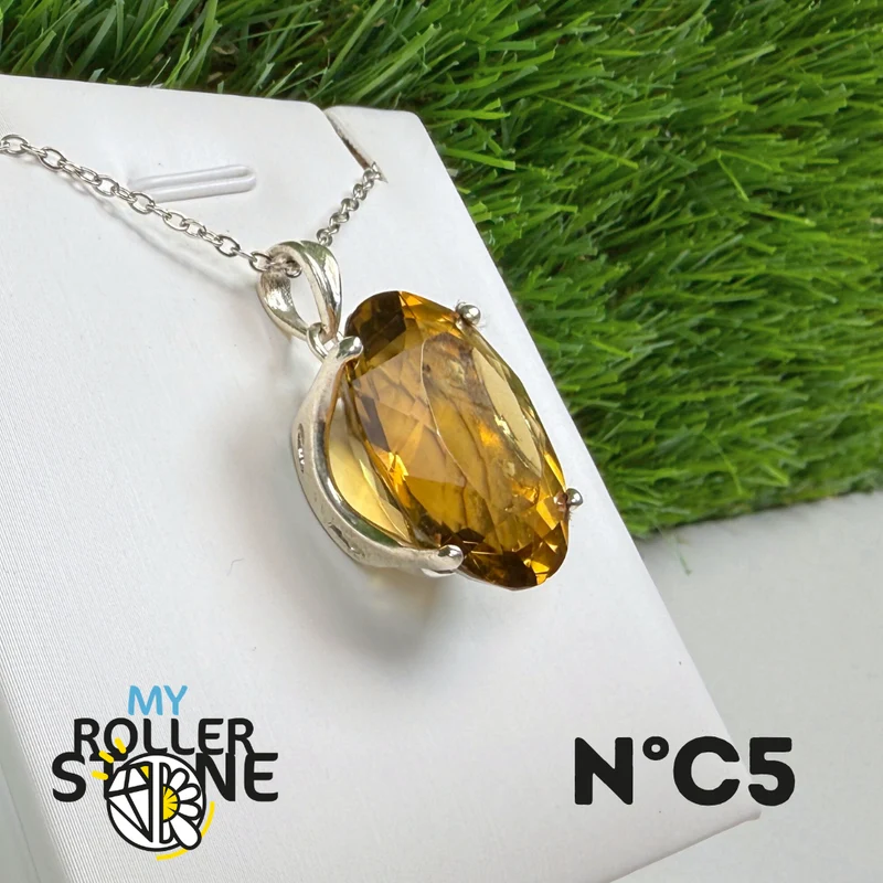 Anhänger aus brasilianischem Citrin, 925er Sterlingsilber Nr. 5