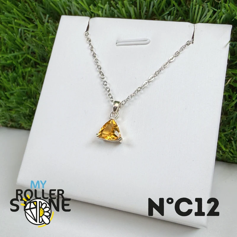 Anhänger aus brasilianischem Citrin, 925er Sterlingsilber Nr. 12