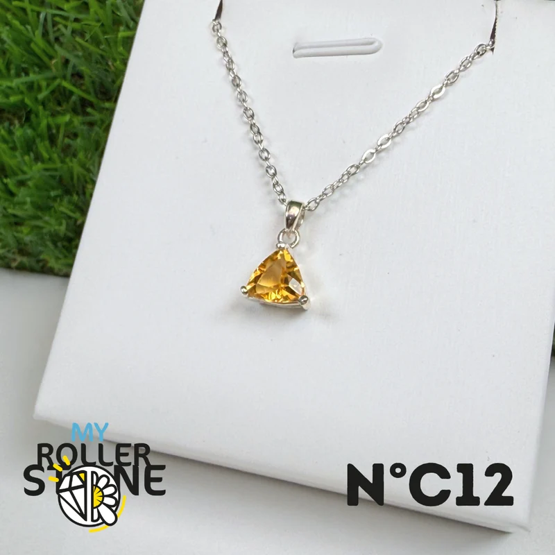 Anhänger aus brasilianischem Citrin, 925er Sterlingsilber Nr. 12