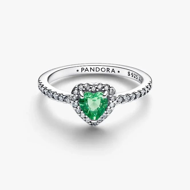 Elevated Mint Green Heart Ring, Size 50