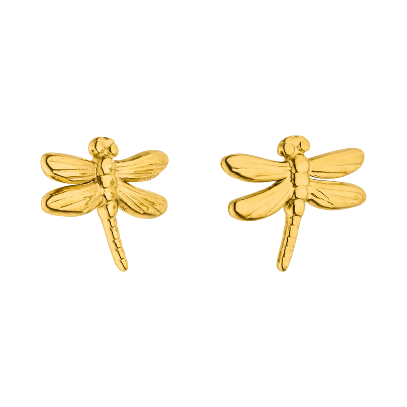 Golden Dragonfly Ohrstecker 14K Vergoldet