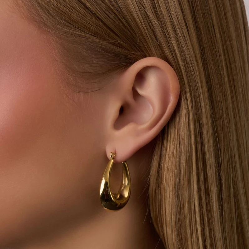 Chunky Hoop Ohrringe 14K Vergoldet