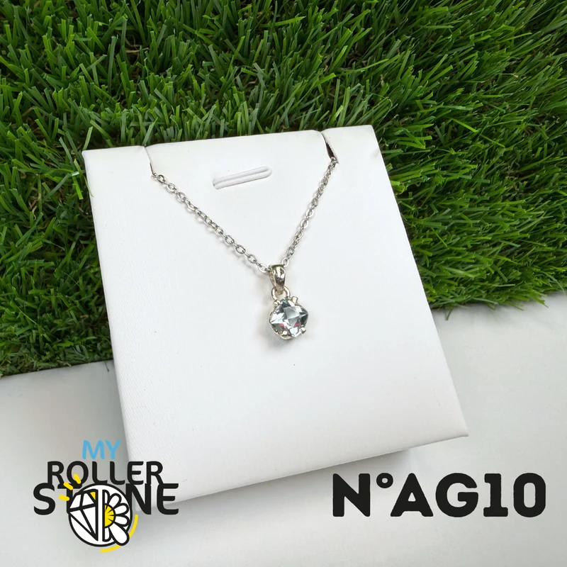 Facettierter Aquamarin-Anhänger in 925er Sterlingsilber #AG10