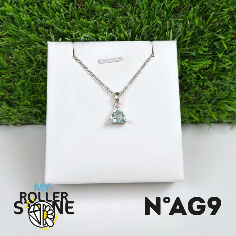 Facettierter Aquamarin-Anhänger in 925er Sterlingsilber #AG9