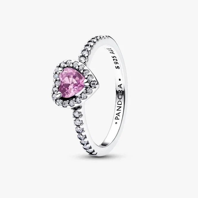 Elevated Light Purple Heart Ring, Size 54
