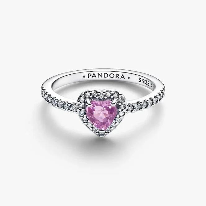 Elevated Light Purple Heart Ring, Size 54