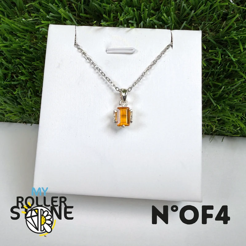 Anhänger aus brasilianischem Feueropal (PIAUI) und 925er Sterlingsilber #OF4