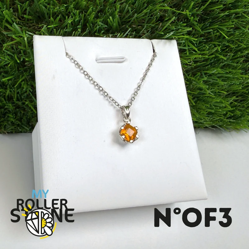 Anhänger aus brasilianischem Feueropal (PIAUI) und 925er Sterlingsilber #OF3