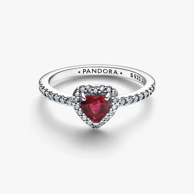 Elevated Fuchsia Rose Heart Ring, Size 50
