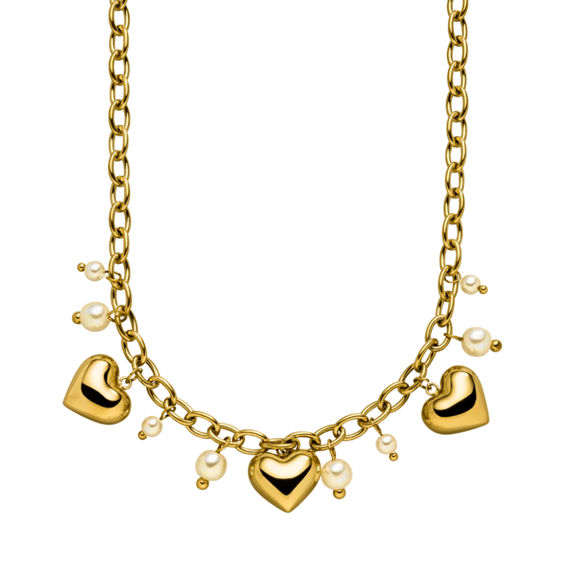 Golden Heart Charm Kette 14K Vergoldet