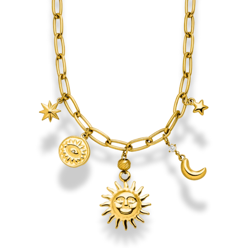 Sunny Pearl Charm Kette 14K Vergoldet