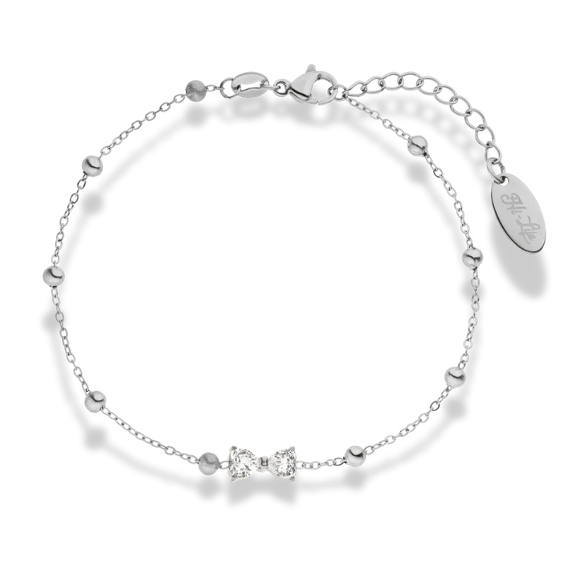 Pave Heart Ribbon Armband 14K Vergoldet