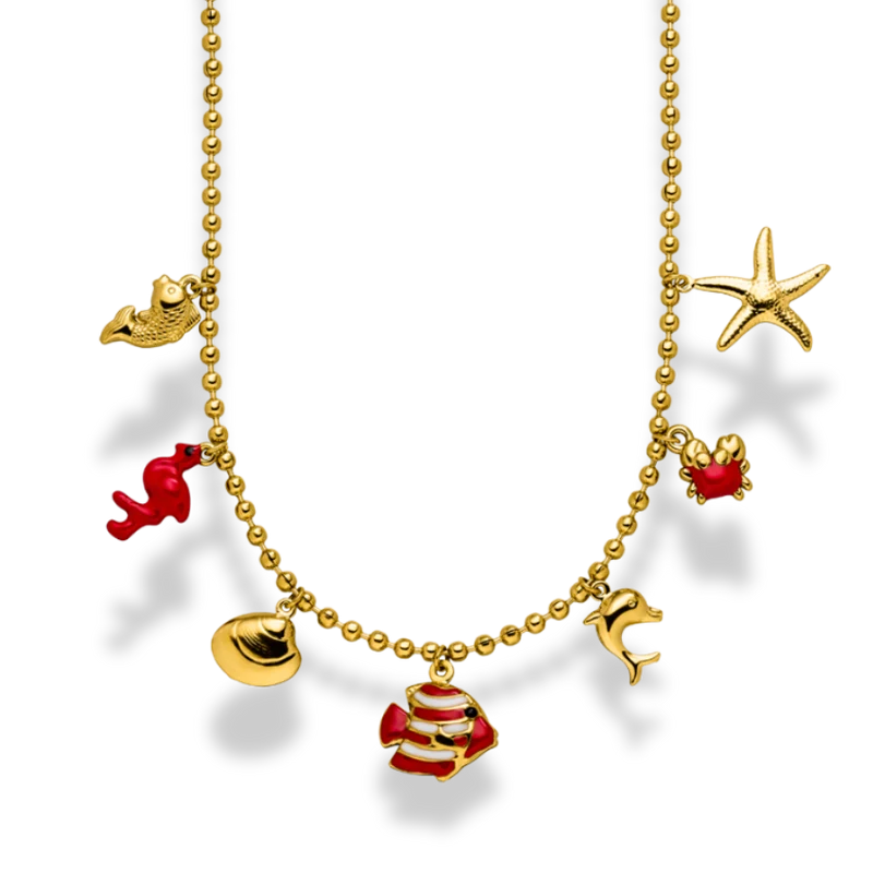 Ocean & Friends Charm Kette 14K Vergoldet