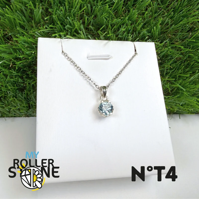 Blautopas-Anhänger in 925er Sterlingsilber #4