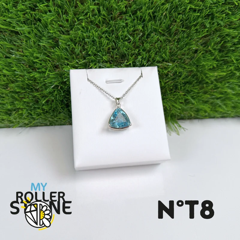 Blautopas-Anhänger in 925er Sterlingsilber #8