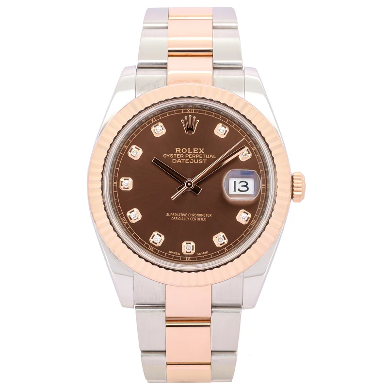 Rolex Datejust 41 126331 Diamond-Chocolate Dial Stahl/Rosé Full Set
