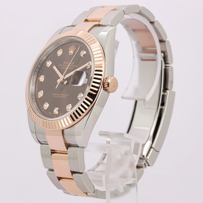 Rolex Datejust 41 126331 Diamond-Chocolate Dial Stahl/Rosé Full Set