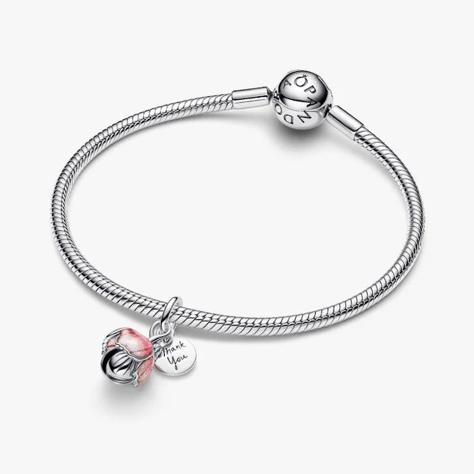 Two-Tone Blooming Flower Dangle Charms