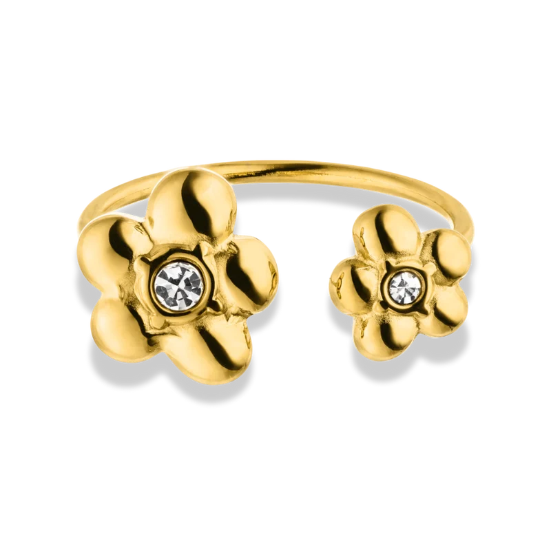 Meltdown Flower Ring 14K Vergoldet