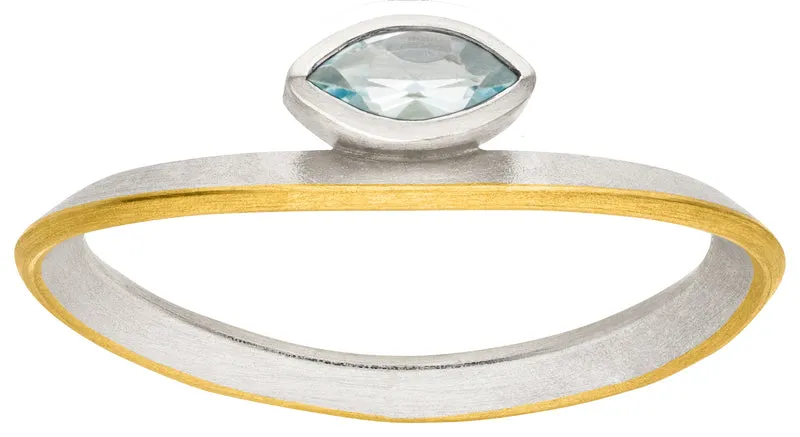 925er Silber Ring feingoldbelegt MANU R1397TO