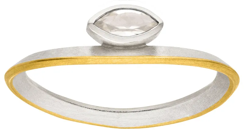 925er Silber Ring feingoldbelegt MANU R1397WTO