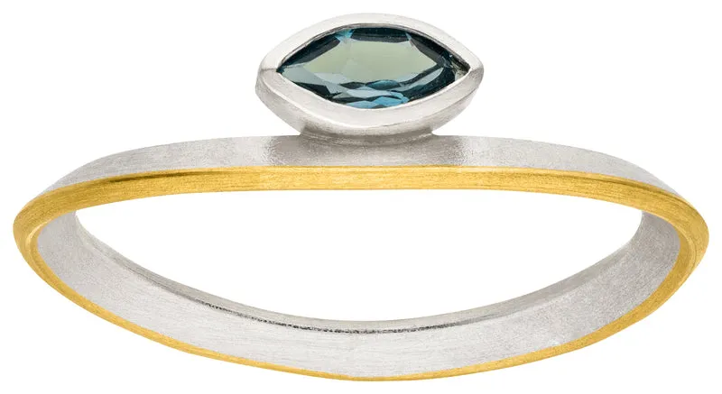925er Silber Ring feingoldbelegt MANU R1397TL