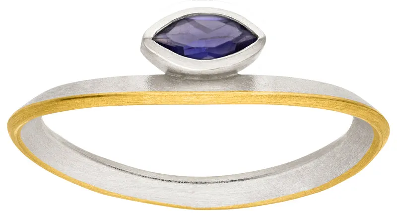 925er Silber Ring feingoldbelegt MANU R1397IO