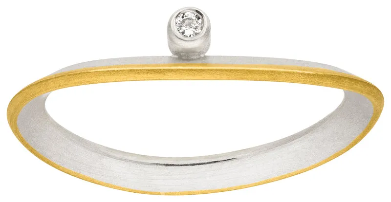 925er Silber Ring feingoldbelegt MANU R1397BR