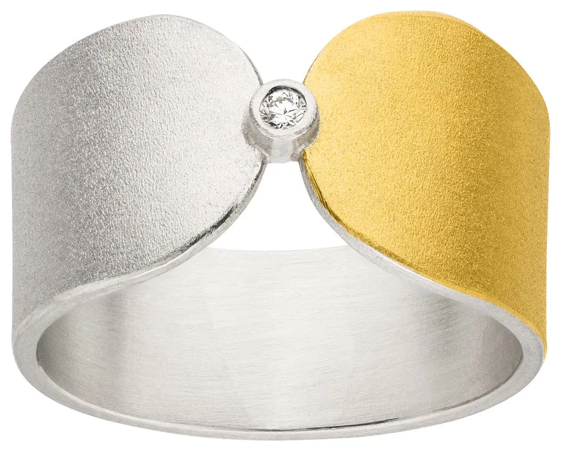 925er Silber Ring feingoldbelegt MANU R1398BR