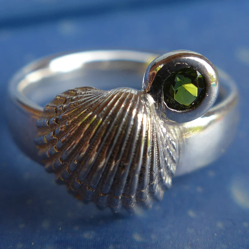 Sandstrand Schmuck Herzmuschel Ring
