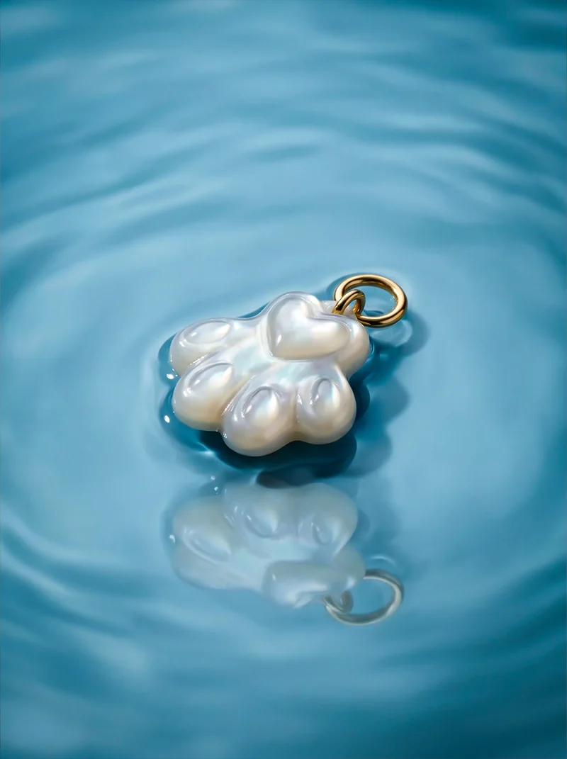 Pawprint Heart Ohrring-Charm