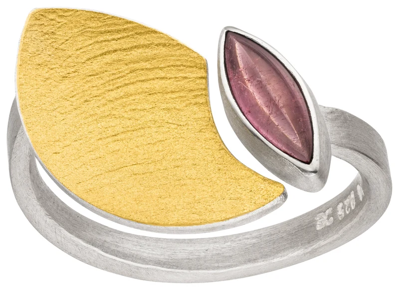 925er Silber Ring feingoldbelegt MANU R1395TUR