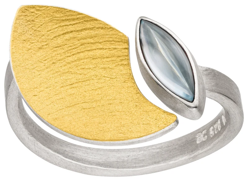 925er Silber Ring feingoldbelegt MANU R1395TO