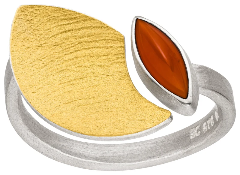 925er Silber Ring feingoldbelegt MANU R1395KA