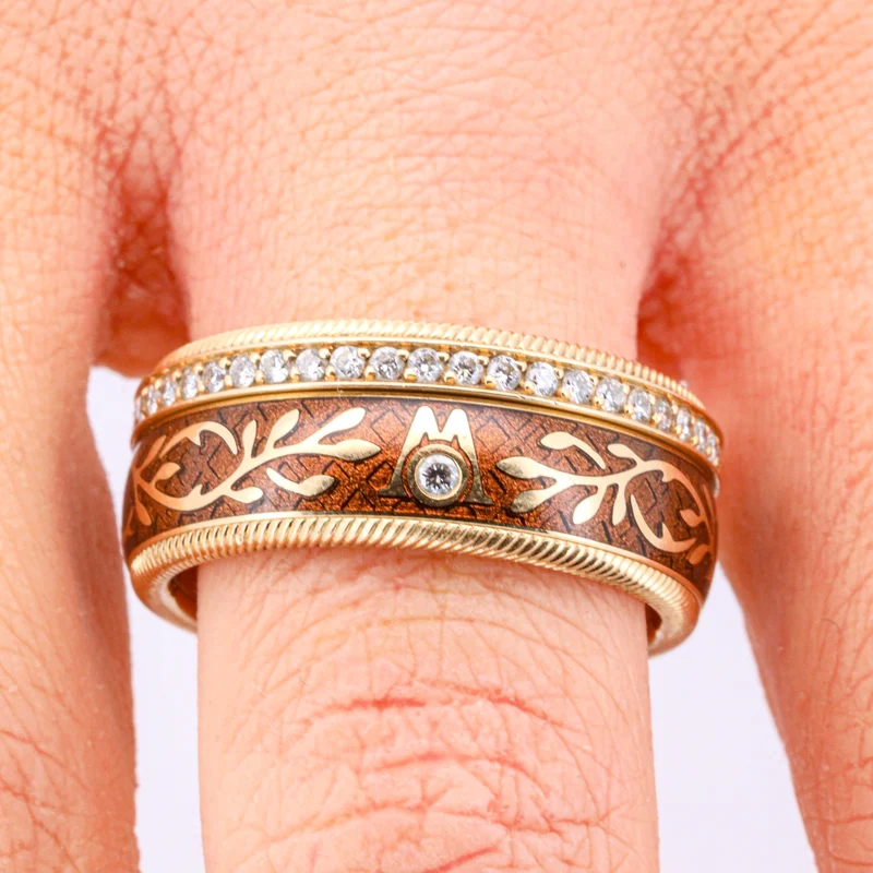 WELLENDORFF Ring 'Karamel' Ref.606943 - 18K/750 Gelbgold mit Emaille &Brillanten
